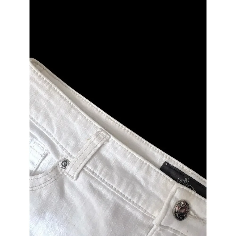 Chicos So Slimming Jeans Womens 00 US 2 White Straight Leg Mid Rise Stretch - Picture 9 of 10